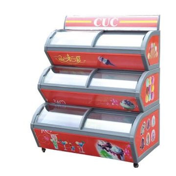 Commercial portable counter top 3 layer ice cream freezer display